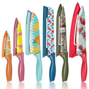 Home casa galleria kitchen knife set – 3 pieces high carbon stainless steel chef knife set with colour printed coating & pp handle for professional kitchen use (multicolour) (pack of 1)
